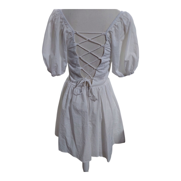 Princess Polly‎ Krysten White Puff Sleeve Mini Dress Sz 12 - Picture 4 of 12